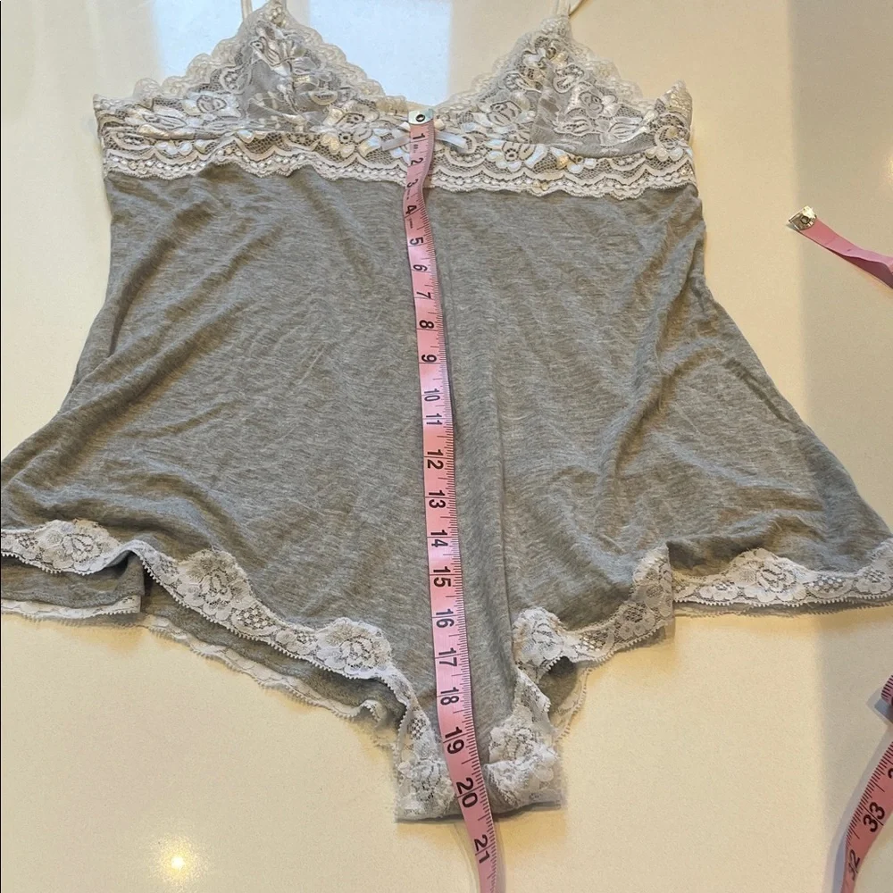 Leg Avenue Seraphina Jersey Romper with Lace Cup and Trim, Chemise. Size L
